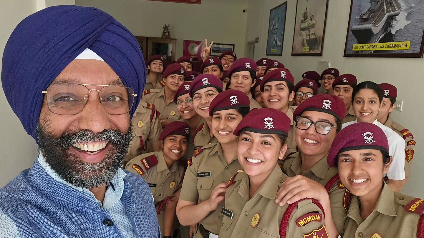 With the Young Cadets of Mai Bhago Institute, Mohal